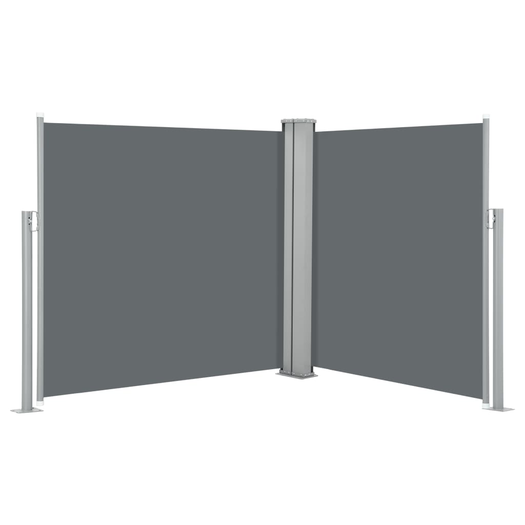 Copertina laterala retractabila, vidaXL, Poliester/Otel, 100 x 600 cm, Gri deschis
