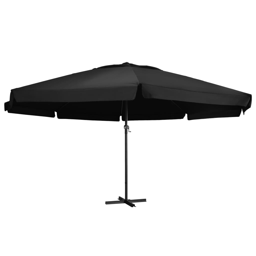 Umbrela de terasa, vidaXL, Poliester/Aluminiu, 500 x 385 cm, Negru