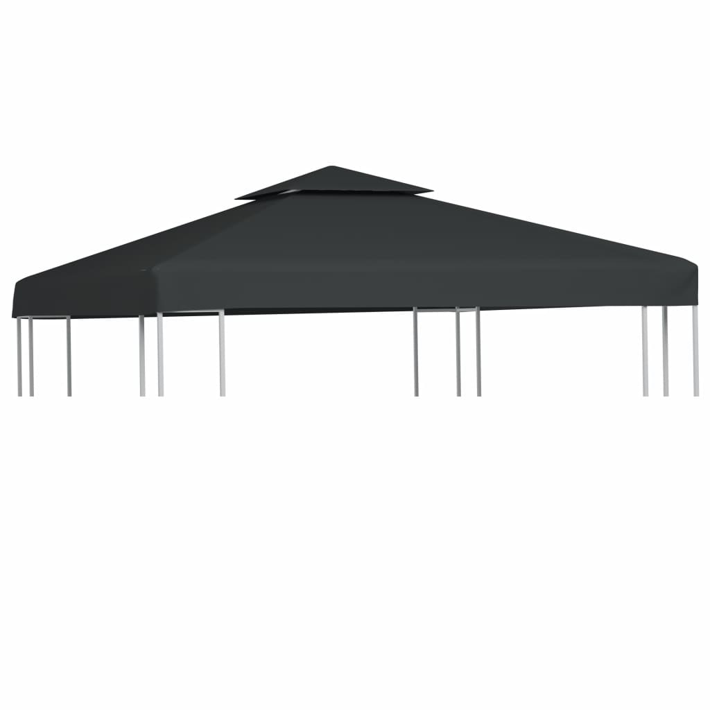 Copertina acoperis de rezerva pavilion gradina, vidaXL, Poliester, 3 x 3 m, Gri inchis