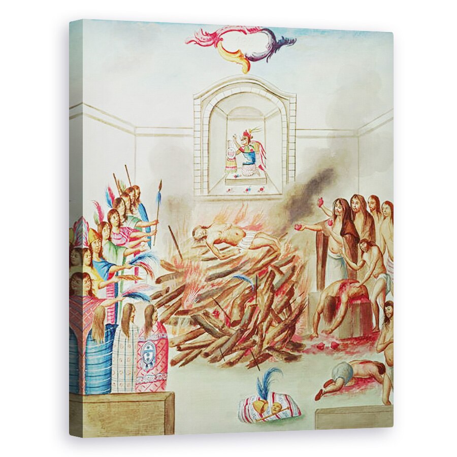 Tablou canvas - Diego Garcia Panes y Avellan - Tome 3 fol.132, Un sacrificiu uman, de la Teatro de la Nueva Espana, 60 x 75 cm