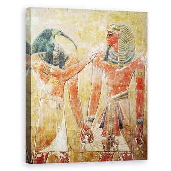Tablou canvas - Egyptian 19th Dynasty - Dumnezeu Thoth cu Seti I 1394-1279 i.Hr. in mormantul lui Seti I, 60 x 75 cm Tablou canvas - Egyptian 19th Dynasty - Dumnezeu Thoth cu Seti I 1394-1279 i.Hr. in mormantul lui Seti I, 60 x 75 cm