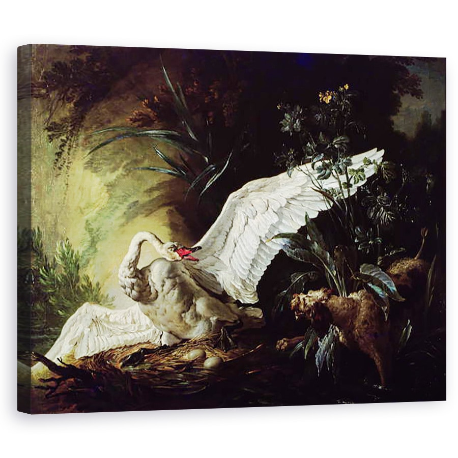 Tablou canvas - George Haugh - Contesa de Effingham cu arma si cainii ei, 40 x 50 cm