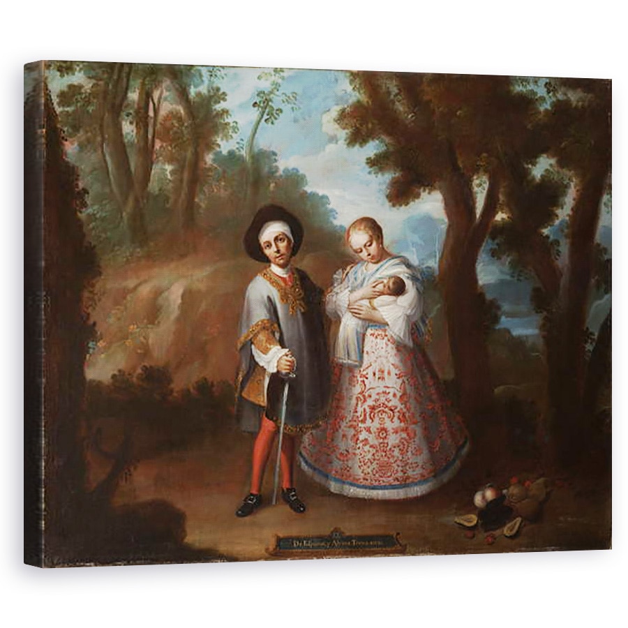 Tablou canvas - Juan Patricio Morlete Ruiz - IX. De la spaniol si albinos, intoarceti-va inapoi IX. De español y albina, torna atrás, 80 x 100 cm