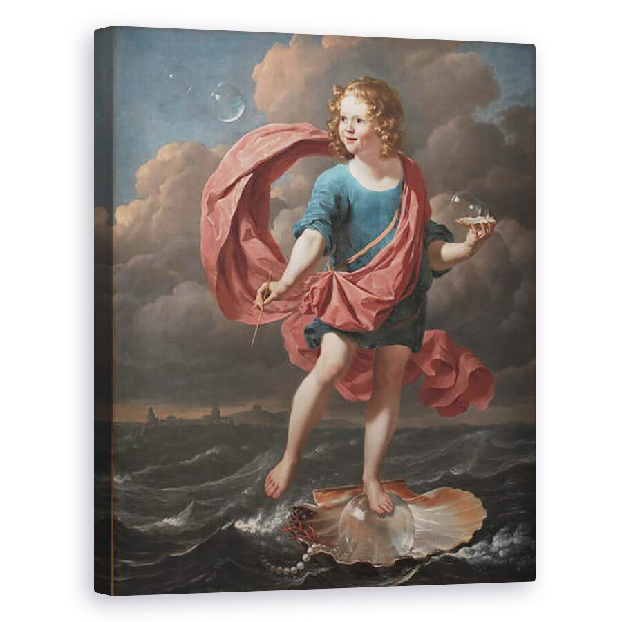 Tablou canvas - Karel Dujardin - Baiat suflare bule de sapun. Alegorie privind tranzitoria si concizia vietii, 80 x 100 cm