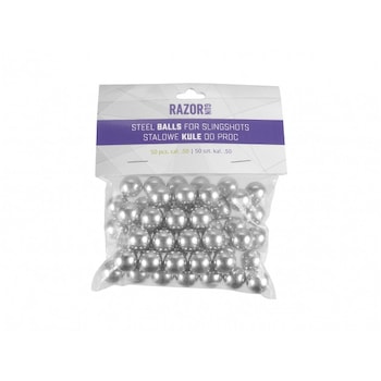 Bile metalice pentru prastie RazorGun cal 50 , 50 buc Bile metalice pentru prastie RazorGun cal 50 , 50 buc