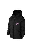 Nike, Geaca matlasata cu detaliu logo, Negru, 137-147 CM Standard