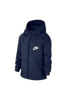 Nike, Geaca matlasata cu detaliu logo, Bleumarin, 137-147 CM Standard