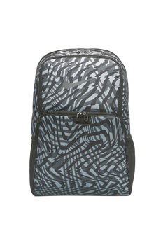 Nike, Rucsac unisex cu imprimeu si buzunare de plasa Brasilia, Negru/Gri Nike, Rucsac unisex cu imprimeu si buzunare de plasa Brasilia, Negru/Gri