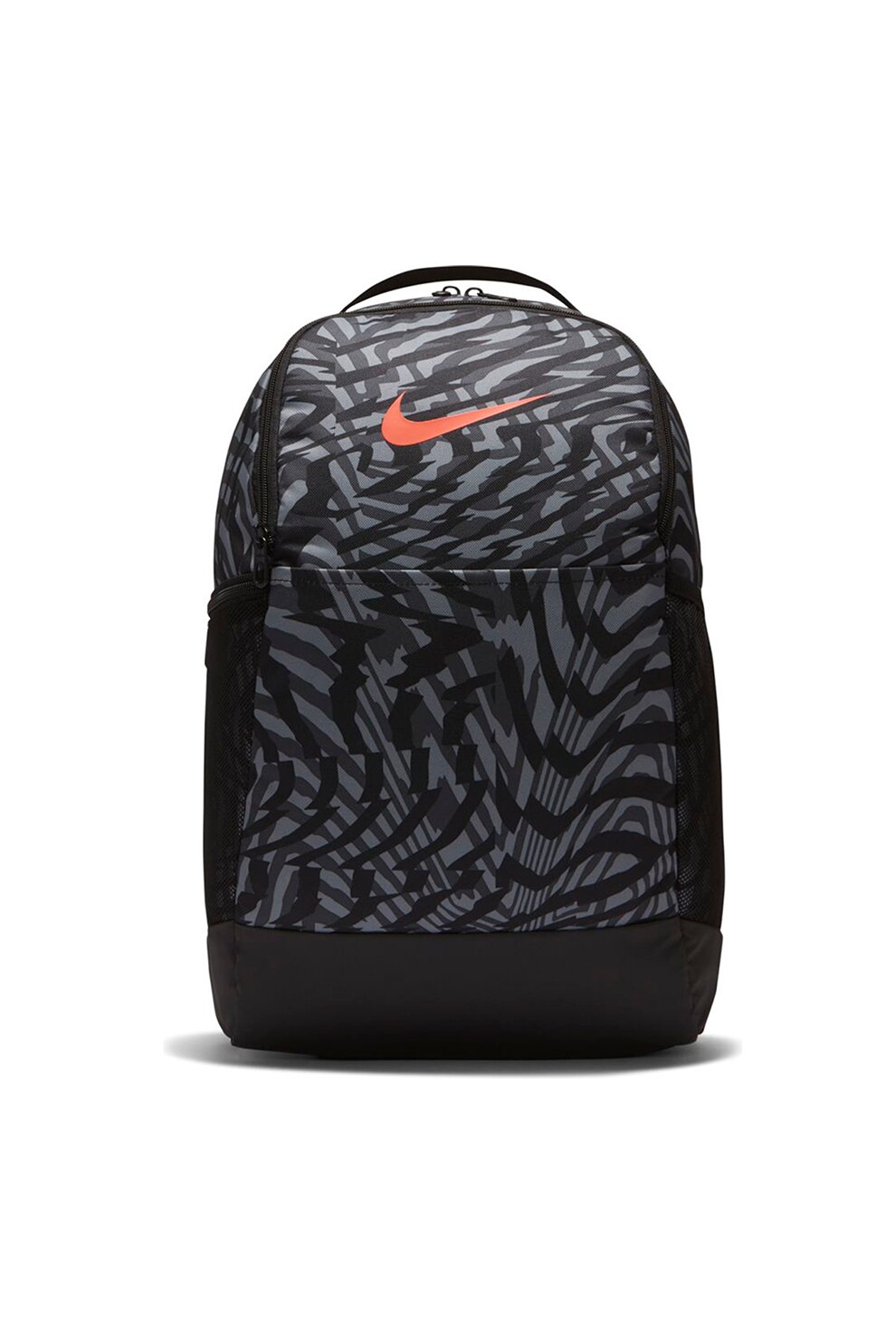 Nike, Rucsac unisex cu imprimeu si buzunare de plasa Brasilia, Negru