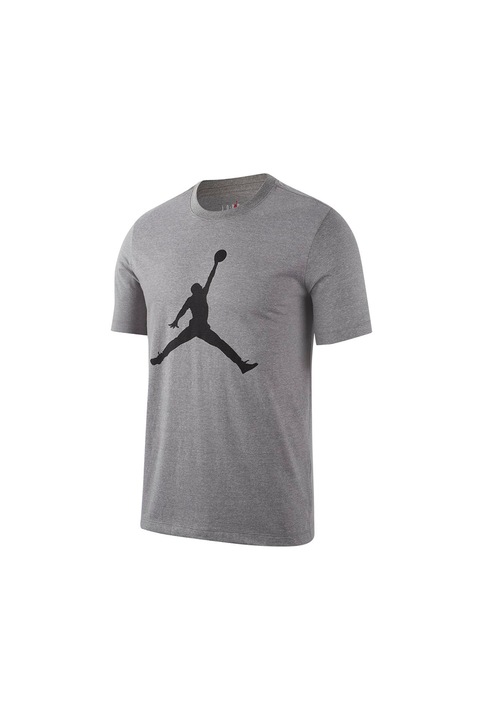 Nike, Tricou de bumbac cu imprimeu logo Jordan Jumpman, Gri melange