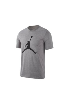 Nike, Tricou de bumbac cu imprimeu logo Jumpman, Gri melange Nike, Tricou de bumbac cu imprimeu logo Jumpman, Gri melange
