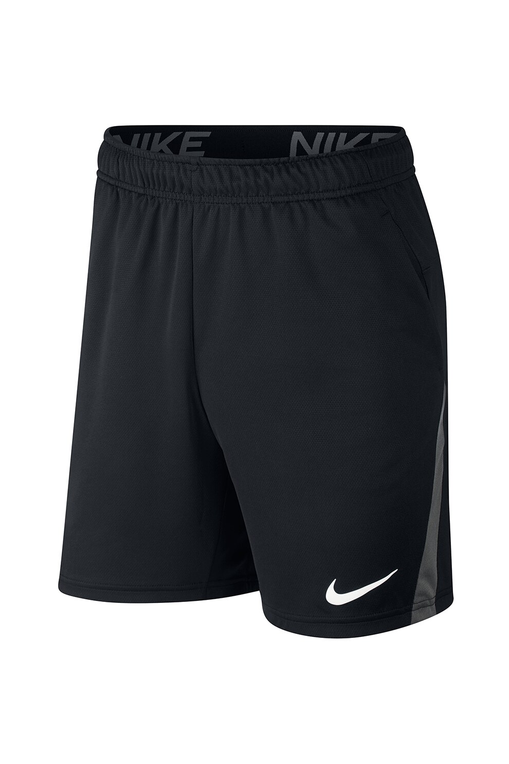 Nike, Pantaloni scurti cu benzi laterale contrastante si tehnologie Dri-Fit pentru fitness, Negru