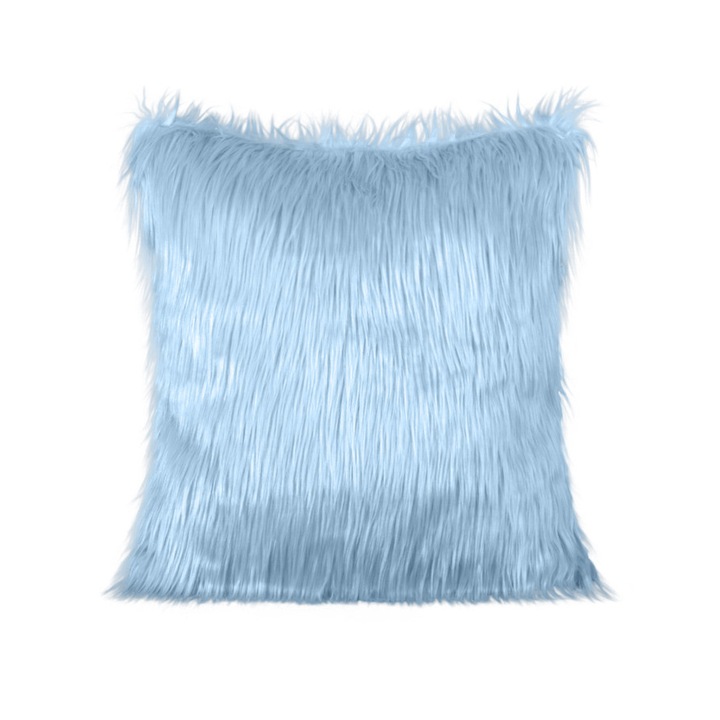 818 szőrme hatású párnahuzat Kék 55x55 cm