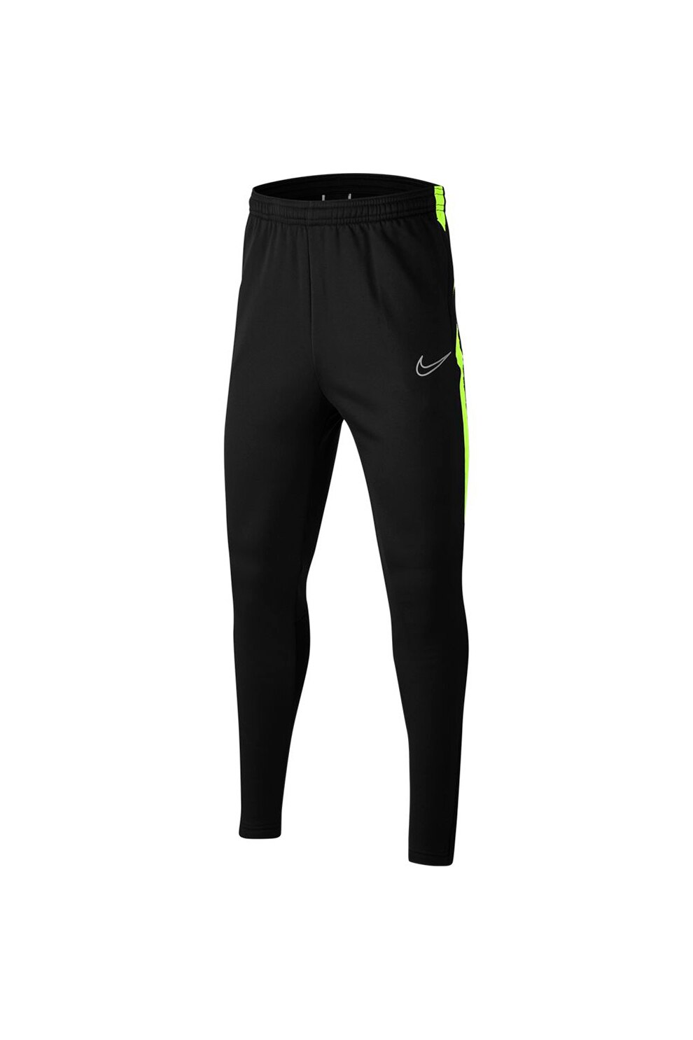 Nike, Pantaloni sport pentru fotbal Therma, Negru/Verde neon, 158-170 CM