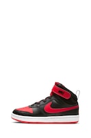 Nike, Pantofi sport mid-high Court Borough 2, Negru/Rosu, 28 EU