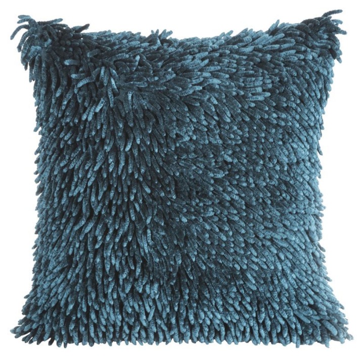 Shaggy szőrme hatású hatású díszpárnahuzat Sötét türkiz 40 x 40 cm - HS333651