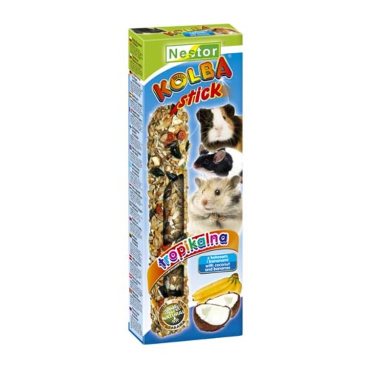 Batoane Kolba Stick pentru rozatoare, Nestor, Fructe tropicale, 2 bucati, 115 g