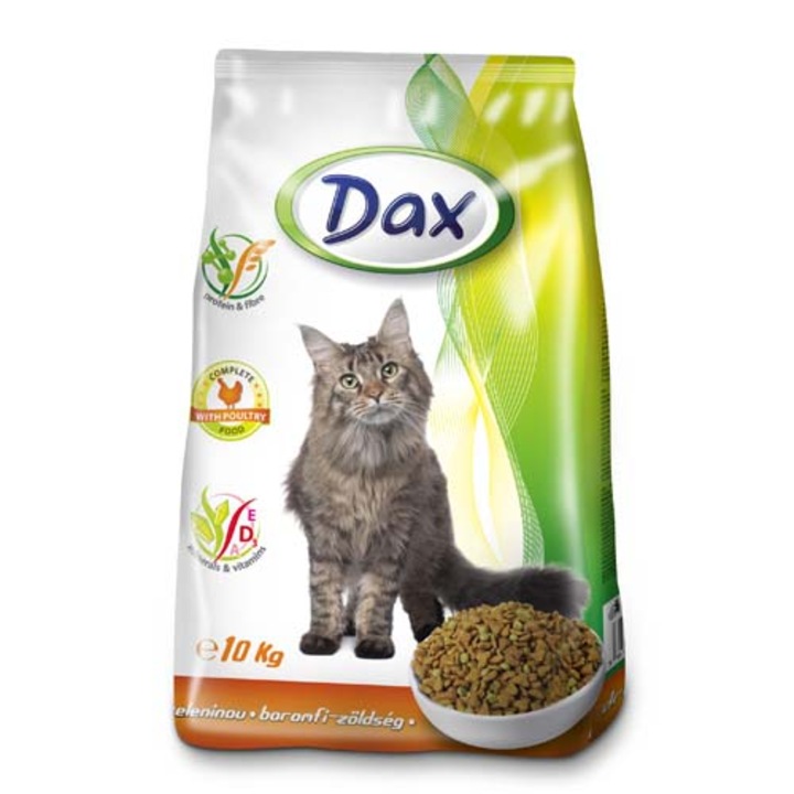 Dax Cat Dry 10kg Poultry-Vegetables granulált cicatáp baromfi zöldséggel