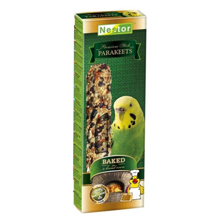 Tija dubla Premium Sticks, Nestor, Pentru papagali, Copt in cuptor, 85 g