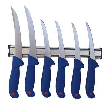 Set macelar format din 4 Cutite profesionale dezosat, 2 cutite profesionale filetat si suport magnetic otel inoxidabil Set macelar format din 4 Cutite profesionale dezosat, 2 cutite profesionale filetat si suport magnetic otel inoxidabil