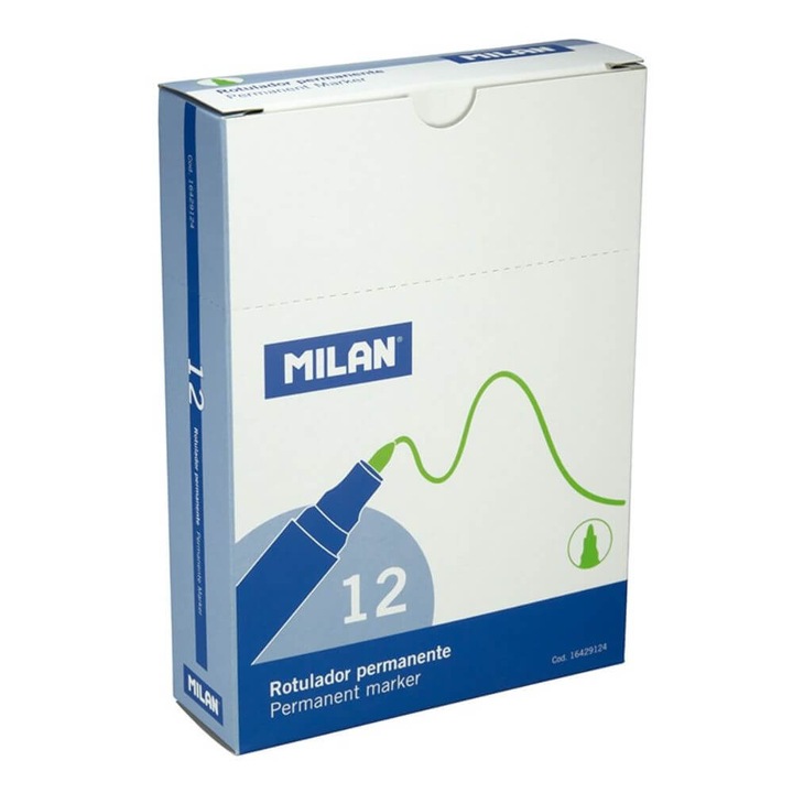 12 db-os MILAN állandó marker készlet, zöld, hegy 4 mm