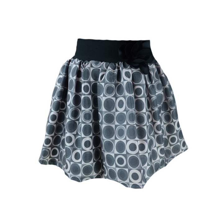 Fusta eleganta pentru fete, NN, cu imprimeu, Negru