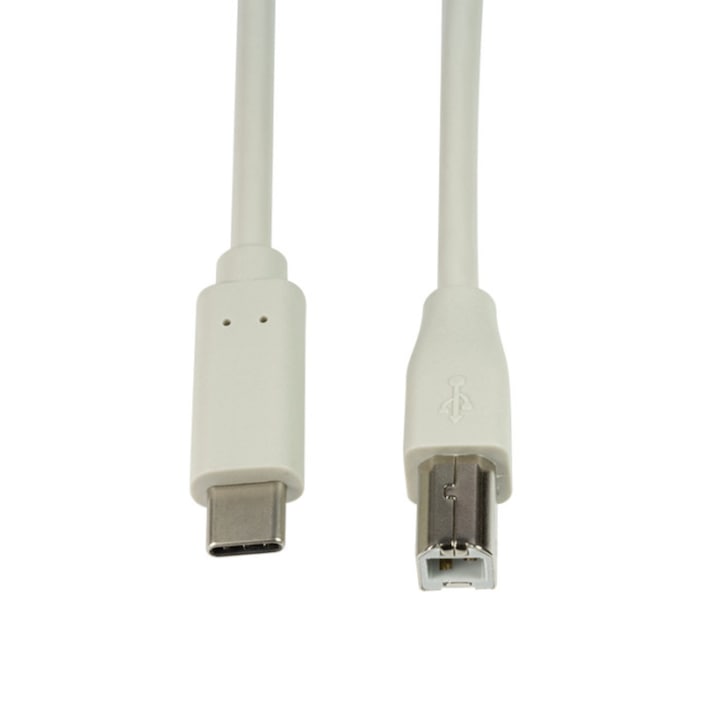Cablu imprimanta USB tip C tata la USB-B 2.0 tata, Logilink, lungime 1m, alb