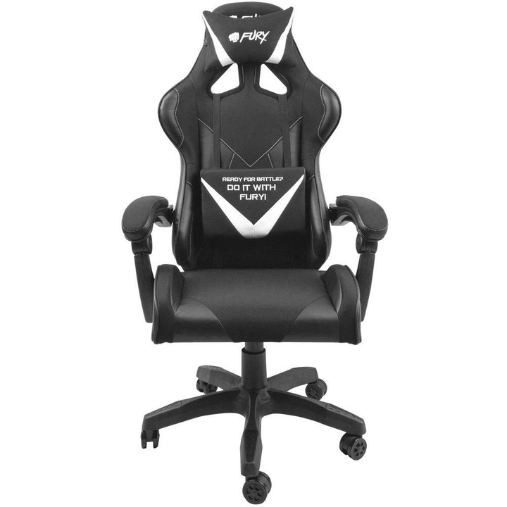 Scaun pentru gaming Fury Avenger L negru-alb