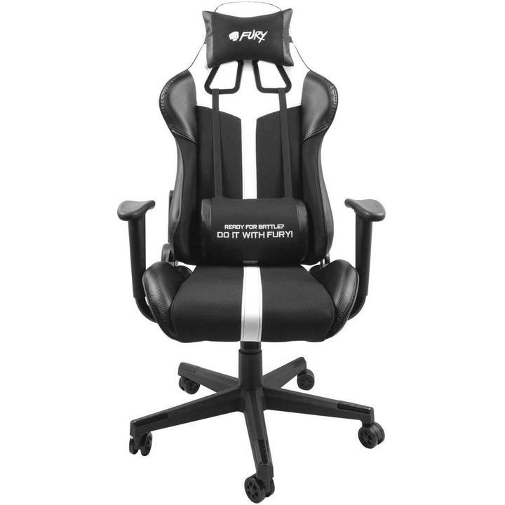 Scaun pentru gaming Fury Avenger XL negru-alb
