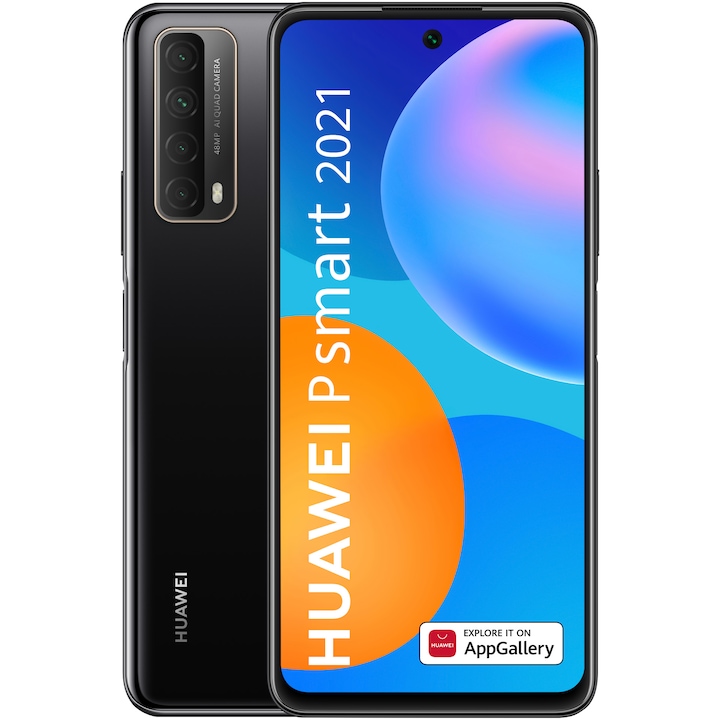 Смартфон Huawei P Smart (2021), Dual SIM, 128GB, 4GB RAM, 4G, Midnight Black