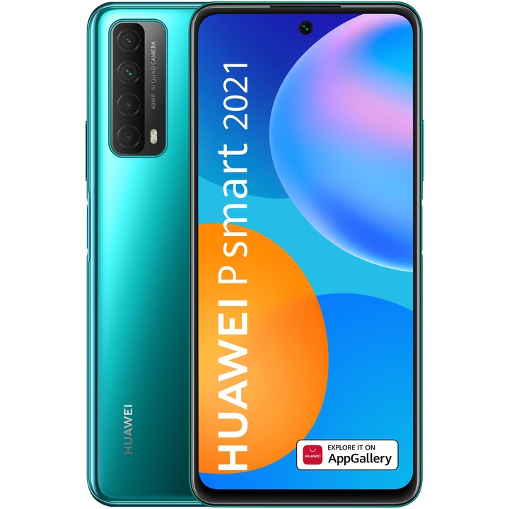 Смартфон Huawei P Smart (2021), Dual SIM, 128GB, 4GB RAM, 4G, Crush Green