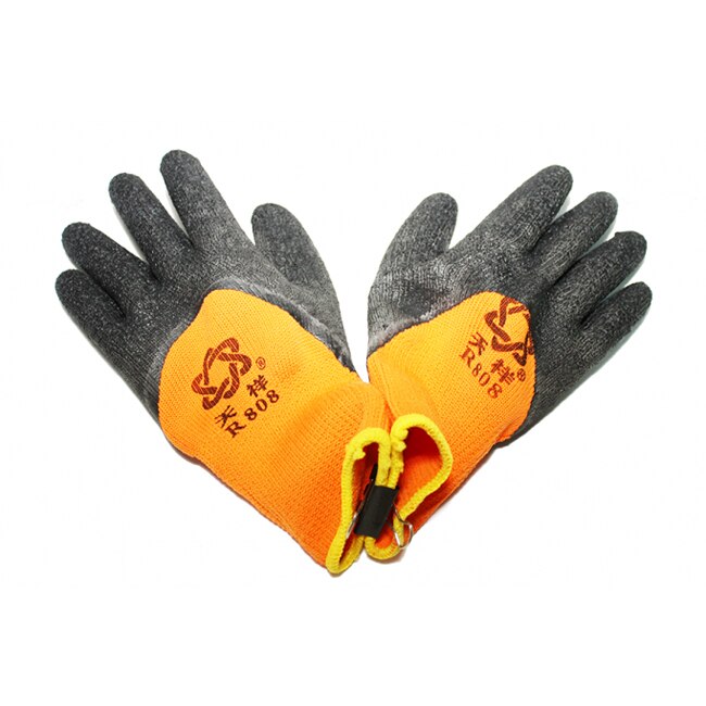 Manusi de protectie din material textil si cauciuc, Micul Fermier, culoare Portocaliu/Negru