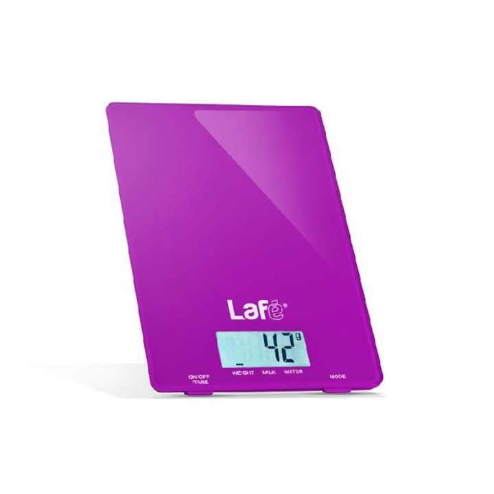 Кухненска везна Lafe WKS001.3, LCD дисплей, Максимално измервано тегло 5 кг, Лилава