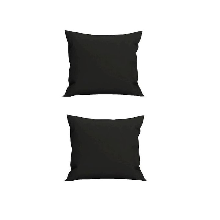Mania Relax négyzet alakú dekoratív párna készlet, pihével töltve, 40x40 cm, 2 darab, fekete szín