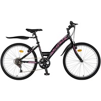 Bicicleta Trekking 24" Rich R2430A, 6 viteze, culoare negru/fucsia