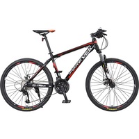 Bicicleta MTB-HT Forever F24T1B, roata 24", cadru aluminiu, 27 viteze, culoare negru/rosu