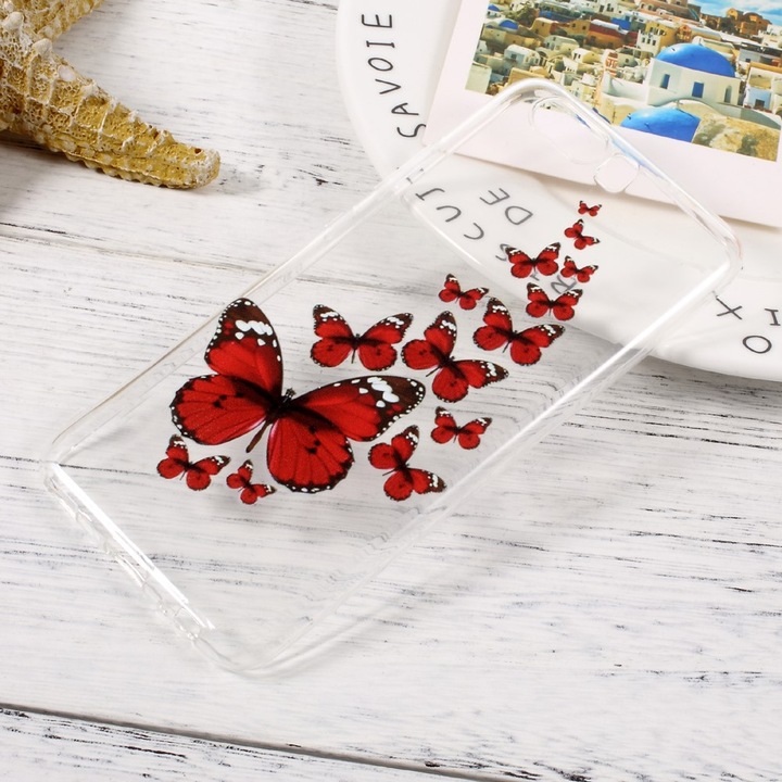 Carcasa moale, cu model, pentru Huawei P10, Transparenta