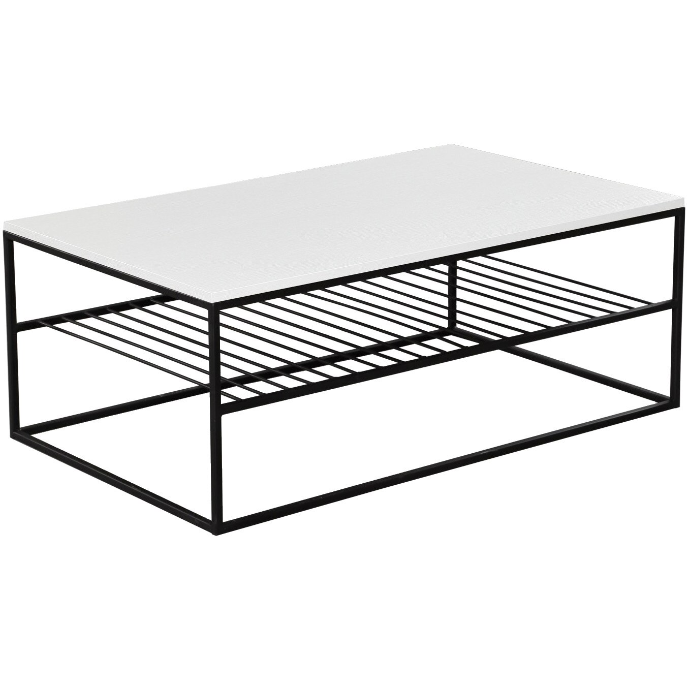 Masuta cafea Comforty, 100% pal melaminat, picioare metalice, 95x43x55 cm, Etna - White