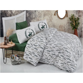 Lenjerie de pat Beverly Hills Polo Club, 2 persoane, 100% bumbac ranforce, cearceaf pilota 200x220, cearceaf pat 240x260, fata de perna 50x70cm, model spic Lenjerie de pat Beverly Hills Polo Club, 2 persoane, 100% bumbac ranforce, cearceaf pilota 200x220, cearceaf pat 240x260, fata de perna 50x70cm, model spic