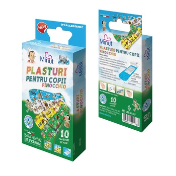 Plasturi Minut pentru copii PINOCCHIO,10 buc Plasturi Minut pentru copii PINOCCHIO,10 buc