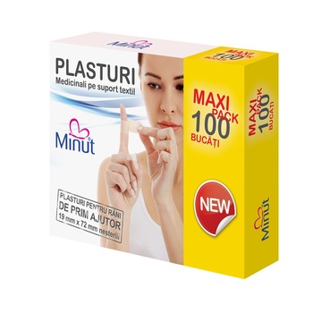Plasturi Minut pentru rani prim ajutor - Maxi pack 100 buc Plasturi Minut pentru rani prim ajutor - Maxi pack 100 buc