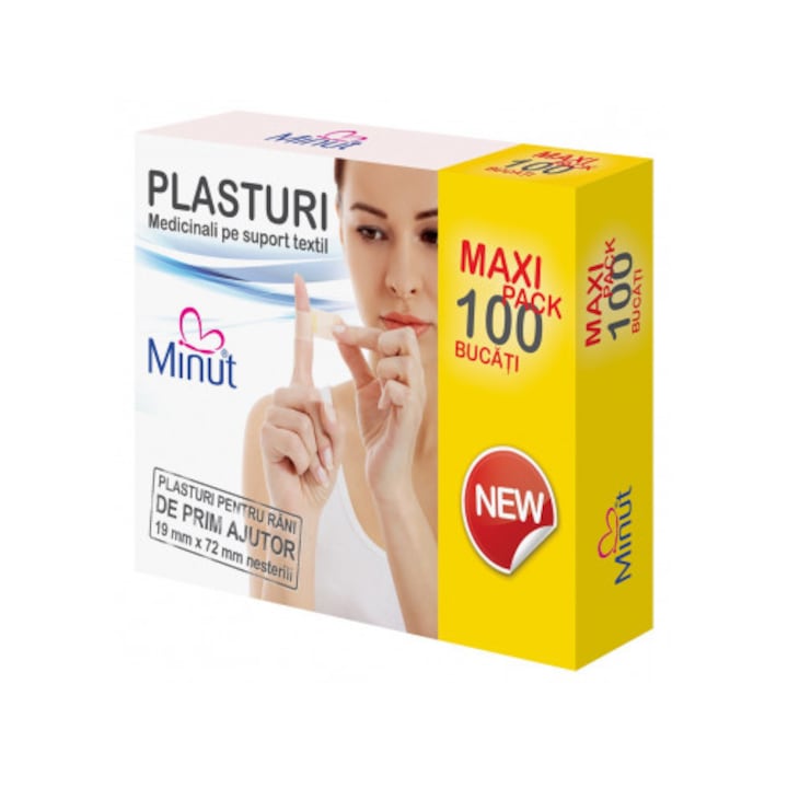 Plasturi Minut pentru rani prim ajutor - Maxi pack 100 buc