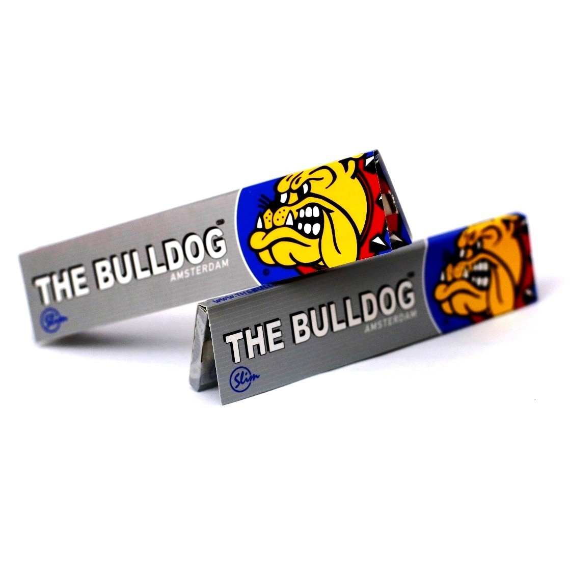 Foite Bulldog King Size slim silver, 32 foite, argintiu, dimensiuni 10.6 x 5.2 cm