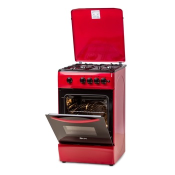 Aragaz LDK 5060 A RED, 4 Arzatoare, Capac metalic, Siguranta, Aprindere electrica, 50x60 cm, 3 Ani garantie, Rosu, Preinstalare duze NG/LPG Aragaz LDK 5060 A RED, 4 Arzatoare, Capac metalic, Siguranta, Aprindere electrica, 50x60 cm, 3 Ani garantie, Rosu, Preinstalare duze NG/LPG