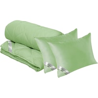 Set 2 perne 50x70 cm si pilota matlasata 300gr/mp 180x200 cm, Green Future, Bamboo Sense