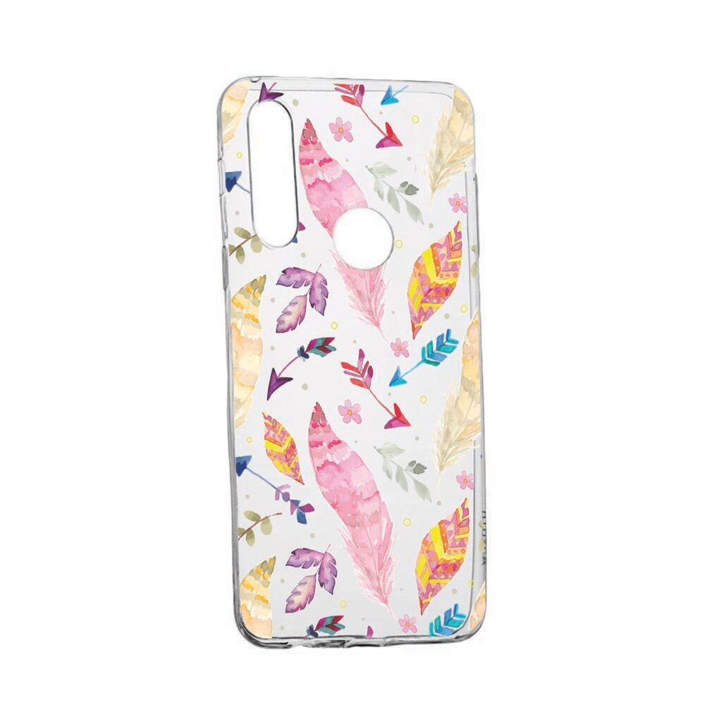 Husa Silicon Compatibila cu Alcatel 3L (2020), Feathers, rezistenta la uzura, anti-alunecare, 68