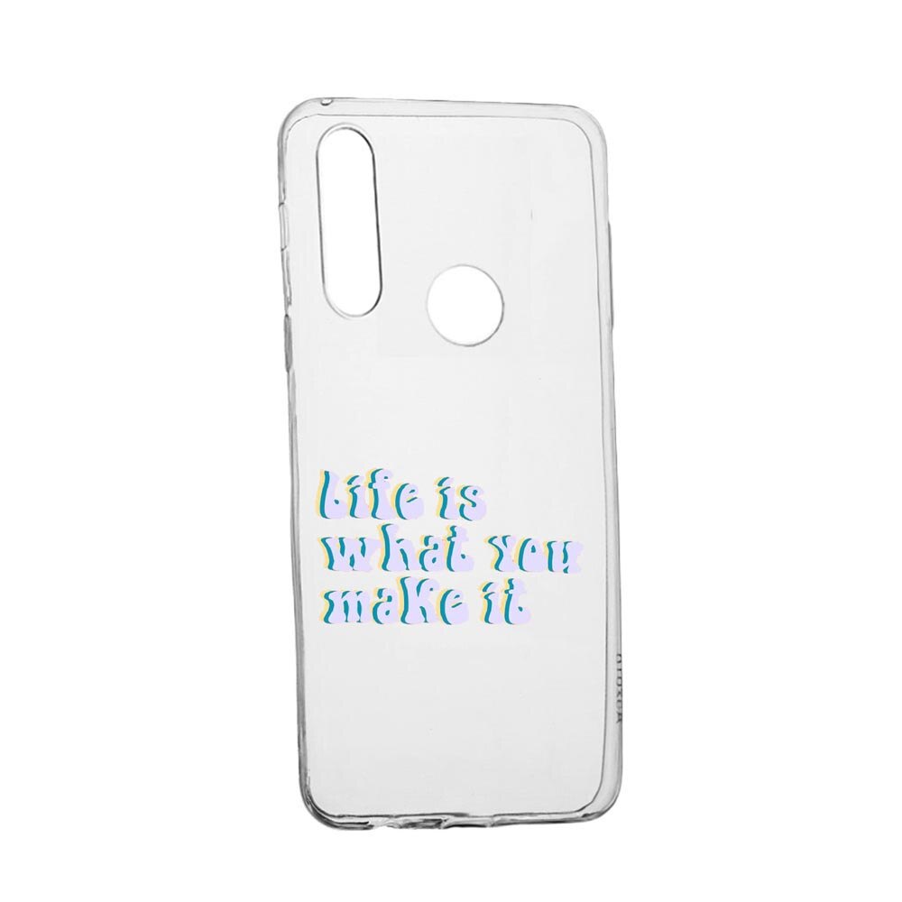 Husa cu mesaj Life is..., pentru Huawei Y6p, rezistenta la uzura, anti-alunecare, din silicon Premium, 491