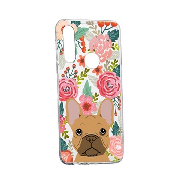 Husa Dog and Flowers, pentru Huawei Y6p, rezistenta la uzura, anti-alunecare, din silicon Premium, 637 Husa Dog and Flowers, pentru Huawei Y6p, rezistenta la uzura, anti-alunecare, din silicon Premium, 637
