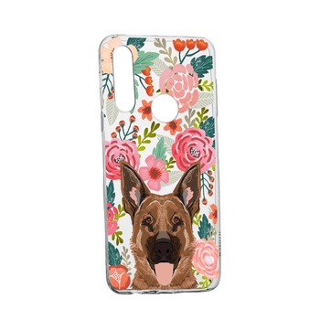 Husa Dog and Flowers, pentru Huawei Y6p, rezistenta la uzura, anti-alunecare, din silicon Premium, 636 Husa Dog and Flowers, pentru Huawei Y6p, rezistenta la uzura, anti-alunecare, din silicon Premium, 636
