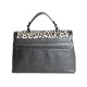 Geanta Dama din piele naturala, Dellaconte, Leopard Neagra cu alb